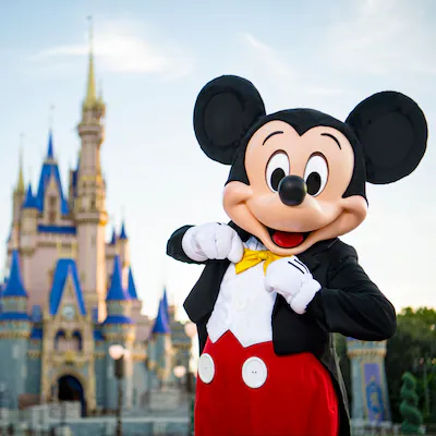 Disneyland Paris en autocaravana: Mickey frente al castillo del parque