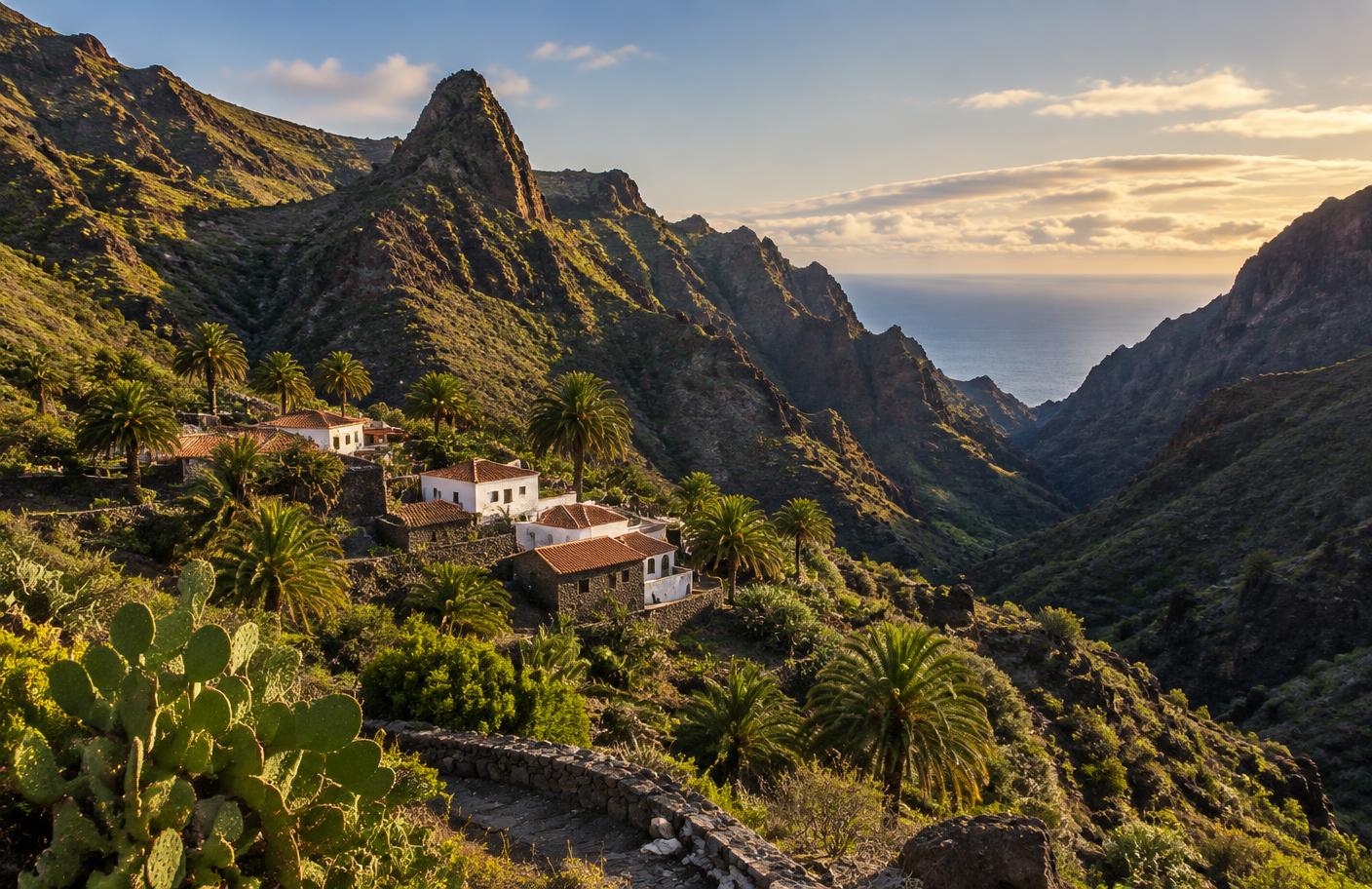 Barrancos y paisaje rural de Teno y Masca en Tenerife
